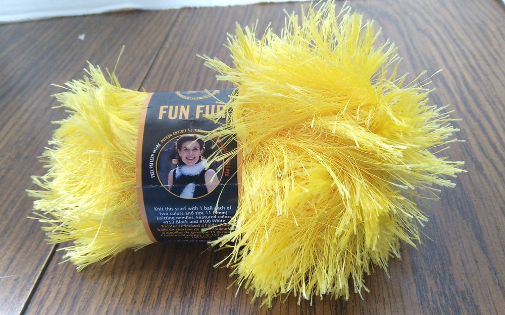 Fun Fur 4" X 4" Bright Yellow Yarn By Lion Brand Yarn Company